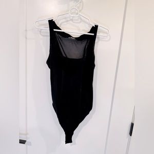 Free People Black Leotard with mesh back (Small)